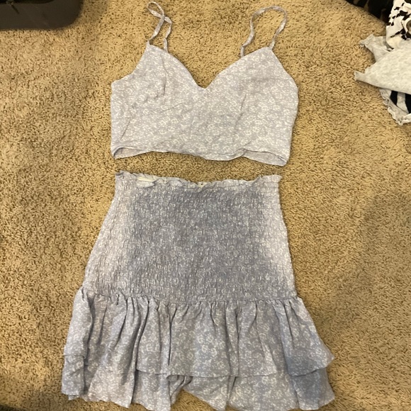 Floral blueish purple skirt and top set - Picture 2 of 2